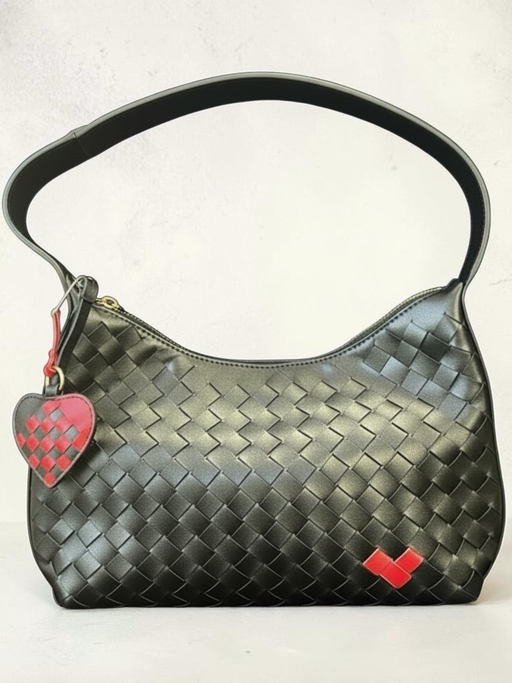 NWT! BottegaVeneta LOOK A LIKE Wallace Bag Valentine’s Edition, Black/Red